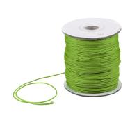 sourcing map 1.5mm Nylon String Cord 150 Yards Nylon Satin String Bracelet String Chinese Knotting Cord Beading Thread for Jewelry Making Braided Necklaces Macrame Trim Craft Apple Green