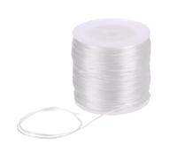 sourcing map 1.5mm Nylon String Cord 60 Yards Nylon Satin String Bracelet String Chinese Knotting Cord Beading Thread for Jewelry Making Braided Necklaces Macrame Trim Craft White