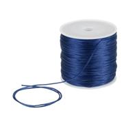sourcing map 1.5mm Nylon String Cord 60 Yards Nylon Satin String Bracelet String Chinese Knotting Cord Beading Thread for Jewelry Making Braided Necklaces Macrame Trim Craft Navy Blue