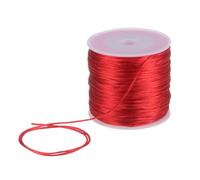 sourcing map 1.5mm Nylon String Cord 60 Yards Nylon Satin String Bracelet String Chinese Knotting Cord Beading Thread for Jewelry Making Braided Necklaces Macrame Trim Craft Red