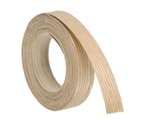 sourcing map 1.6cm x 4.6m Wood Veneer Edge Banding, Pre-Glued Flexible White Oak Edging Strips, Iron on with Hot Melt Adhesive Wood Tape for Cabinet Repair and Furniture Restoration