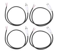 sourcing map 1.6FT RCA to Bare Wire Speaker Cable, 22AWG Replacement White RCA Male Female Plug to Open End Pigtail Audio Cable Connector Adapter for Amplifier, Home Audio Speakers, Pack of 4