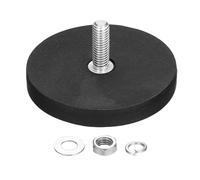 sourcing map 1.7" Dia Rubber Coated Magnets, 19LBS Anti-Scratch Flag Magnet Base with M5 Male Threaded Studs and Nut Magnets Holder for Camera Light Bar Mirror Tool
