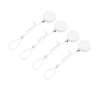 sourcing map 1.8 ft Retractable Cable Lock with Latch Remote Control Security Lock with Adjustable Cord Tether Anti Theft for Laptop, TV, 200g, White, 4 Pack