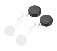 sourcing map 1.8 ft Retractable Cable Lock with Round Patch Remote Control Security Lock with Adjustable Cord Tether Anti Theft for Laptop, TV, 200g, Black, 2 Pack