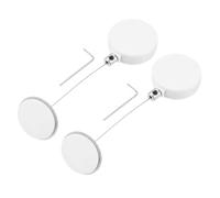 sourcing map 1.8 ft Retractable Cable Lock with Round Patch Remote Control Security Lock with Adjustable Cord Tether Anti Theft for Laptop, TV, 200g, White, 2 Pack
