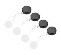 sourcing map 1.8 ft Retractable Cable Lock with Round Patch Remote Control Security Lock with Adjustable Cord Tether Anti Theft for Laptop, TV, 200g, Black, 4 Pack