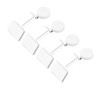 sourcing map 1.8 ft Retractable Cable Lock with Square Patch Remote Control Security Lock with Adjustable Cord Tether Anti Theft for Laptop, TV, 200g, White, 4 Pack