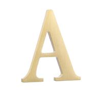sourcing map 1.8 Inch House Letter, Brass Self-adhesive Mailbox Door Plaque, Brushed Finish Outdoor Address Sign for Office Hotel Apartments, Garden (Letter A, Gold Tone)