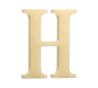 sourcing map 1.8 Inch House Letter, Brass Self-adhesive Mailbox Door Plaque, Brushed Finish Outdoor Address Sign for Office Hotel Apartments, Garden (Letter H, Gold Tone)