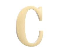 sourcing map 1.8 Inch House Letter, Brass Self-adhesive Mailbox Door Plaque, Brushed Finish Outdoor Address Sign for Office Hotel Apartments, Garden (Letter C, Gold Tone)