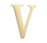 sourcing map 1.8 Inch House Letter, Brass Self-adhesive Mailbox Door Plaque, Brushed Finish Outdoor Address Sign for Office Hotel Apartments, Garden (Letter V, Gold Tone)