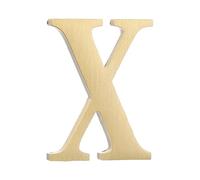 sourcing map 1.8 Inch House Letter, Brass Self-adhesive Mailbox Door Plaque, Brushed Finish Outdoor Address Sign for Office Hotel Apartments, Garden (Letter X, Gold Tone)
