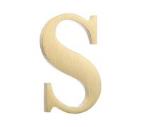 sourcing map 1.8 Inch House Letter, Brass Self-adhesive Mailbox Door Plaque, Brushed Finish Outdoor Address Sign for Office Hotel Apartments, Garden (Letter S, Gold Tone)