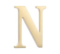 sourcing map 1.8 Inch House Letter, Brass Self-adhesive Mailbox Door Plaque, Brushed Finish Outdoor Address Sign for Office Hotel Apartments, Garden (Letter N, Gold Tone)
