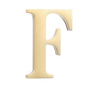 sourcing map 1.8 Inch House Letter, Brass Self-adhesive Mailbox Door Plaque, Brushed Finish Outdoor Address Sign for Office Hotel Apartments, Garden (Letter F, Gold Tone)
