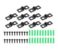 sourcing map 1/8 Inch U-Shaped Pipe Clamp, 25Pcs U Tube Strap Tension Clips Carbon Steel Double Hole Strap Clamp with Screws and Rubber Plug for Pipe Tube Cable Fixing (3mm, Black)