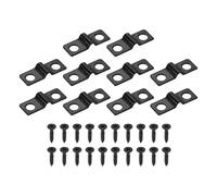 sourcing map 1/8 Inch U-Shaped Pipe Clamp, 25Pcs U Tube Strap Tension Clips Carbon Steel Double Hole Strap Clamp with Screws for Pipe Tube Cable Fixing (3mm, Black)