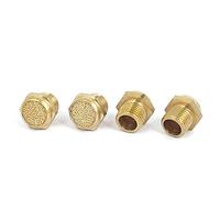 sourcing map 1/8BSP Thread Pneumatic Air Breather Silencer Muffler 4pcs