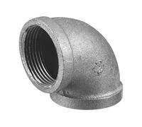 sourcing map 1 9/16"(40mm) 90 Degree Malleable Iron Elbow Fitting, Threaded Pipes Fitting Brackets Nipples for Vintage Fixtures DIY Furniture Pipe Plumbing, 1Pcs