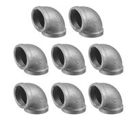 sourcing map 1 9/16"(40mm) 90 Degree Malleable Iron Elbow Fitting, Threaded Pipes Fitting Brackets Nipples for Vintage Fixtures DIY Furniture Pipe Plumbing, 8Pcs