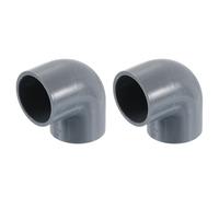 sourcing map 1" 90 Degree Elbow, 4Pcs PVC Pipe Fittings 2-Way Right Angle Elbow Side Outlet Adapter Coupling PVC Fitting Connectors for DIY Building Furniture, Grey
