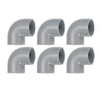sourcing map 1" 90 Degree Elbow, 6 Pcs PVC Pipe Fittings 2 Way Right Angle Elbow Side Outlet Adapter Coupling PVC Fitting Connectors for DIY Building Furniture, Grey