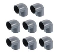 sourcing map 1" 90 Degree Elbow, 8Pcs PVC Pipe Fittings 2-Way Right Angle Elbow Side Outlet Adapter Coupling PVC Fitting Connectors for DIY Building Furniture, Grey