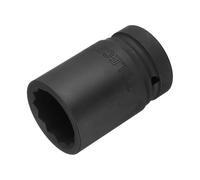 sourcing map 1" Drive 36mm 12-Point Impact Socket, CR-MO Steel 80mm Length, Standard Metric Sizes