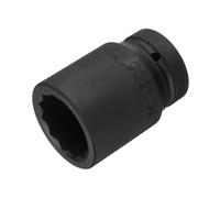 sourcing map 1" Drive 38mm 12-Point Impact Socket, CR-MO Steel 80mm Length, Standard Metric Sizes