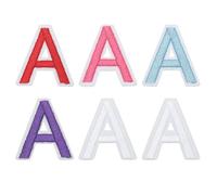 sourcing map 1" Embroidered Letter A Patches,Chenille Initial A-Z Fabric Patch Sew Iron on for DIY Supplies T-Shirt Clothing Jacket Bag (Blue,Purple,Red,Pink,White),Pack of 6