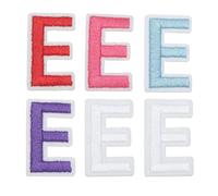 sourcing map 1" Embroidered Letter E Patches,Chenille Initial A-Z Fabric Patch Sew Iron on for DIY Supplies T-Shirt Clothing Jacket Bag (Blue,Purple,Red,Pink,White),Pack of 6