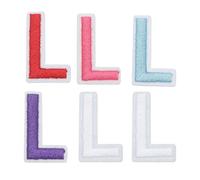 sourcing map 1" Embroidered Letter L Patches,Chenille Initial A-Z Fabric Patch Sew Iron on for DIY Supplies T-Shirt Clothing Jacket Bag (Blue,Purple,Red,Pink,White),Pack of 6