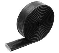 sourcing map 1" ID 10ft Heat Shielded Fire Sleeve Silicone Coated Fiberglass Tape, for Automotive Hose Lines Wires Electrical Wiring, Black