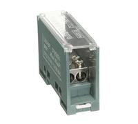 sourcing map 1 in 2 Out Rail Terminal Blocks, 690V 200A Connectors Power Distribution Block with Flame-Retardant Housing for Power Distribution Cabinets 26mm W 8-2AWG Gauge