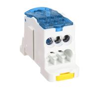 sourcing map 1 in 6 Out Rail Terminal Blocks, 690V 160A Connectors Power Distribution Block with Flame-Retardant Housing for Power Distribution Cabinets, Blue 29.4mm Width 12-6AWG Gauge