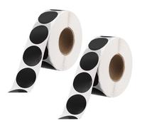 sourcing map 1 Inch Circle Dot Stickers Color Coding Labels Blank Round Label Waterproof Self-Adhesive Sticker for Envelope Document Organize Gift Box (Black, 2 Roll, 2000Pcs/Roll)