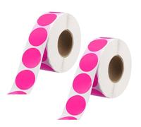 sourcing map 1 Inch Circle Dot Stickers Color Coding Labels Blank Round Label Waterproof Self-Adhesive Sticker for Envelope Document Organize Gift Box (Fluorescent Pink, 2 Roll, 2000Pcs/Roll)