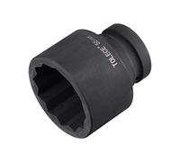 sourcing map 1-Inch Drive 55mm 12-Point Impact Socket, CR-MO Steel 80mm Length, Standard Metric Sizes