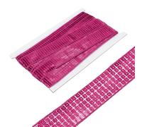 sourcing map 1 Inch x 10 Yards Square Sequins Trim 5 Row Flat Rose Red Sequin Paillette Fabric Ribbon Trim for Crafts DIY Fringe Sewing