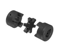 sourcing map 1" L095 Flexible 3-Piece L-Jaw Coupling Coupler Set & Buna-N NBR Rubber Spider for Log Splitter Hybrid Equipment