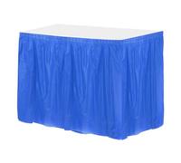 sourcing map 1 Pack Dark Blue Plastic Table Skirts, 29 in x 14 Ft Table Skirts for Rectangle Tables, Disposable Table Covers for Birthday Wedding Party