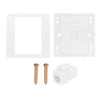 sourcing map 1 Pack Ethernet Wall Plate 1 Port, Single Gang Ethernet Wall Outlet Jack Cat6 Punch Free RJ45 Coupler for Home Office White