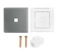 sourcing map 1 Pack Ethernet Wall Plate 1 Port, Single Gang Ethernet Wall Outlet Jack Cat6 Punch Free RJ45 Coupler for Home Office, Gray
