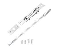 sourcing map 1 Pack Extension Flush Bolt with Rod, 12 Inch Stainless Steel Door Flush Bolt Latch Concealed Security Door Lock for Double French Doors, Composite, Wood Doors, Silver