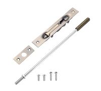 sourcing map 1 Pack Extension Flush Bolt with Rod, 12 Inch Stainless Steel Door Flush Bolt Latch Concealed Security Door Lock for Double French Doors, Composite, Wood Doors, Bronze