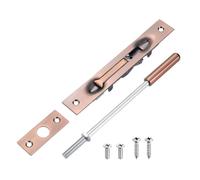sourcing map 1 Pack Extension Flush Bolt with Rod, 8 Inch Stainless Steel Door Flush Bolt Latch Concealed Security Door Lock for Double French Doors, Composite, Wood Doors, Red Bronze
