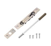 sourcing map 1 Pack Extension Flush Bolt with Rod, 8 Inch Stainless Steel Door Flush Bolt Latch Concealed Security Door Lock for Double French Doors, Composite, Wood Doors, Bronze