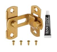 sourcing map 1-Pack Flip Latch Gate Latch, 2 Inch Stainless Steel 90 Degree Flip Door Sliding Latches Barn Door Lock Right Angle Curved for Barn Fence Pet Cage Garage Window, Golden