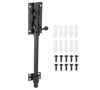 sourcing map 1-Pack Slide Bolt Latch, 10 in 304 Stainless Steel Barrel Bolt Latch Heavy Duty Door Latches Lock 14mm Dia Bar with Padlock Hole for Barn Wooden Fence Shed Door Garage [Black]